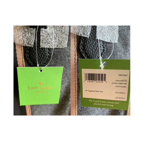 NWT KATE SPADE Charcoal Grey & Navy Jackson Street Small Hayden Satchel RARE - Picture 13 of 13